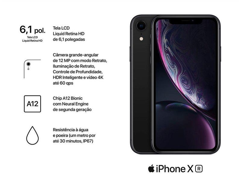 iPhone XR Apple 64GB Preto 6,1” 12MP iO - iPhone 16 - Magazine Luiza